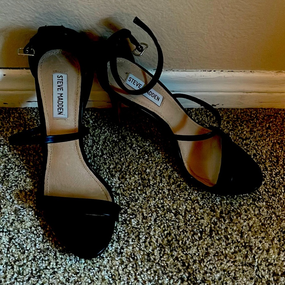 Black strappy heels